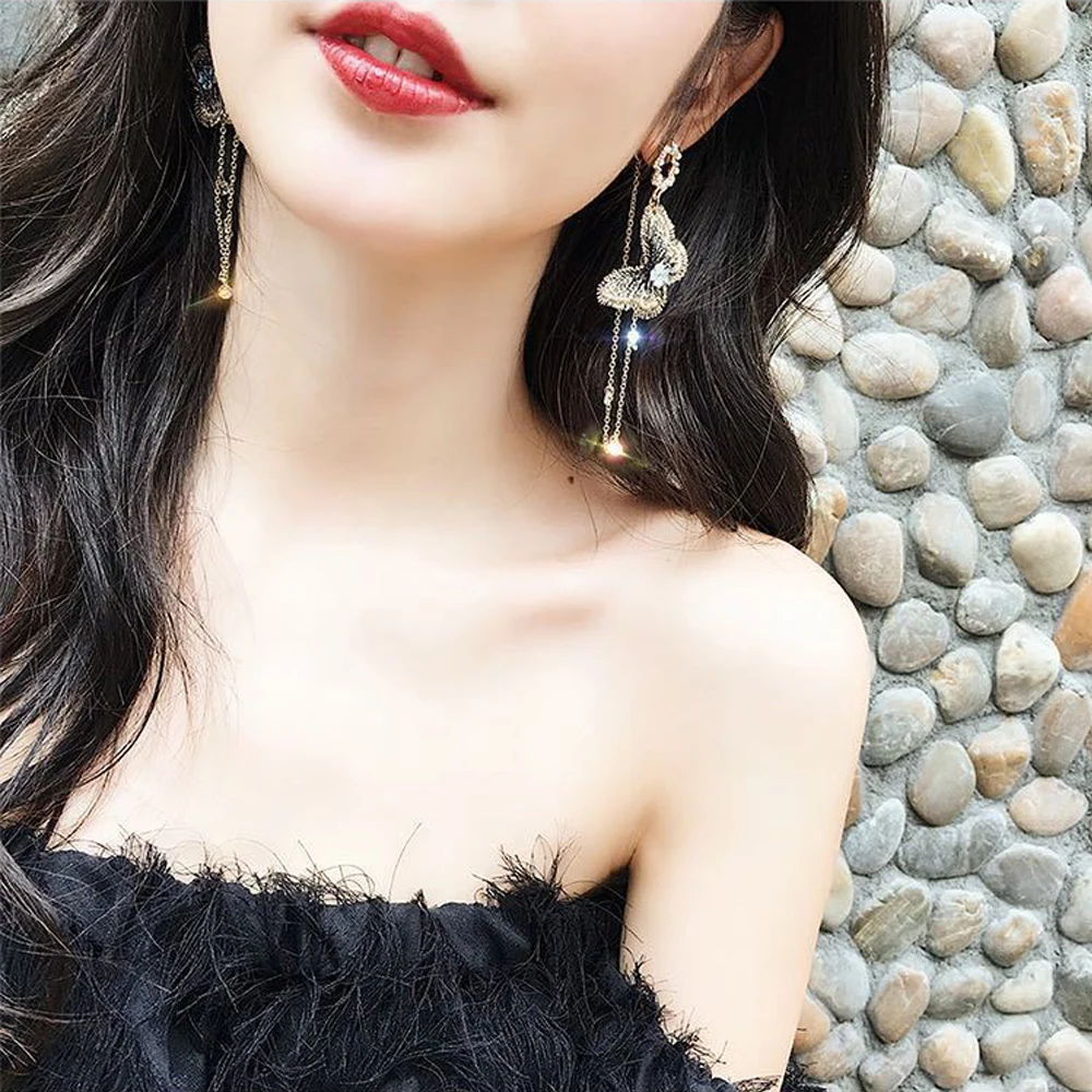 Корейские длинные висячие серьги с крыльями бабочки для женщин ювелирные