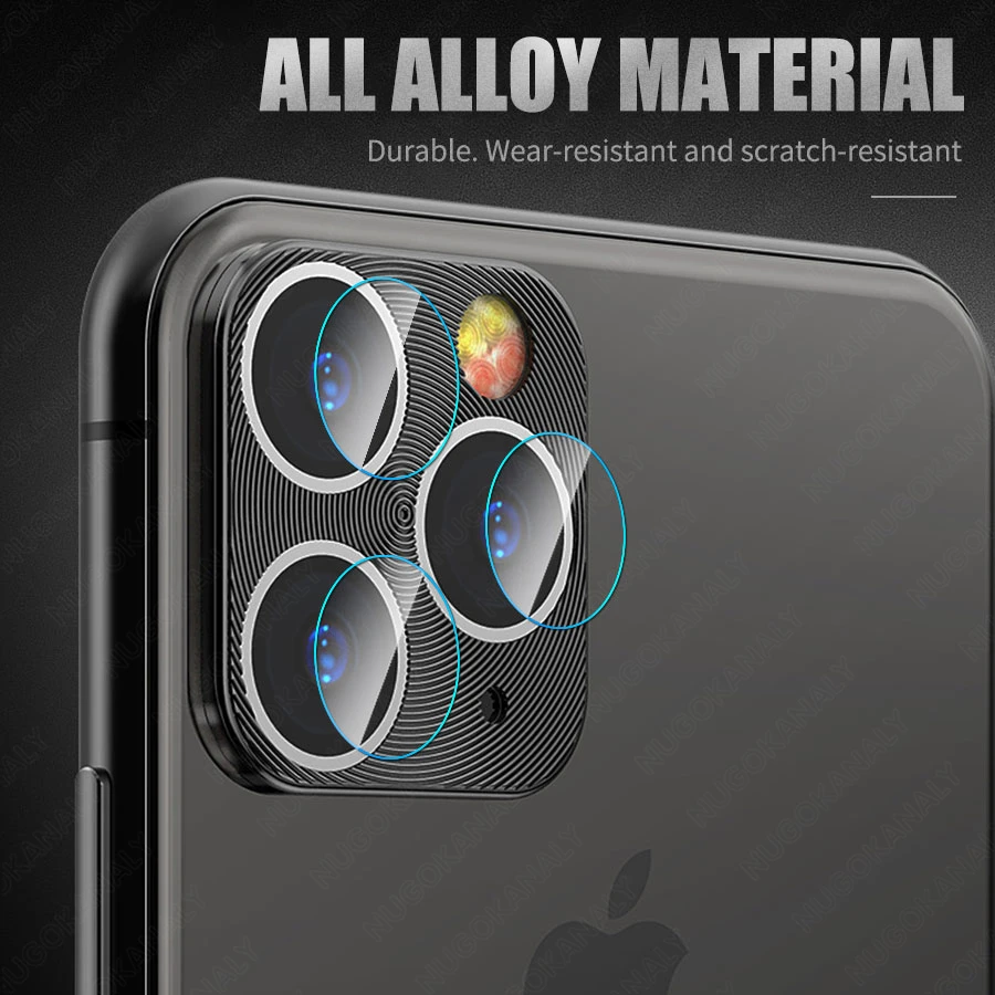 Защитное кольцо для экрана из стекла и объектива iPhone 11 Pro Max алюминиевый чехол