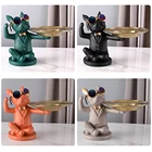 Современная Статуэтка для домашнего искусства, Статуэтка из смолы, крутая собака, скульптура, бульдог, декоративная фигурка, поднос для хранения, монета, вход в банк, держатель для ключей, закусок