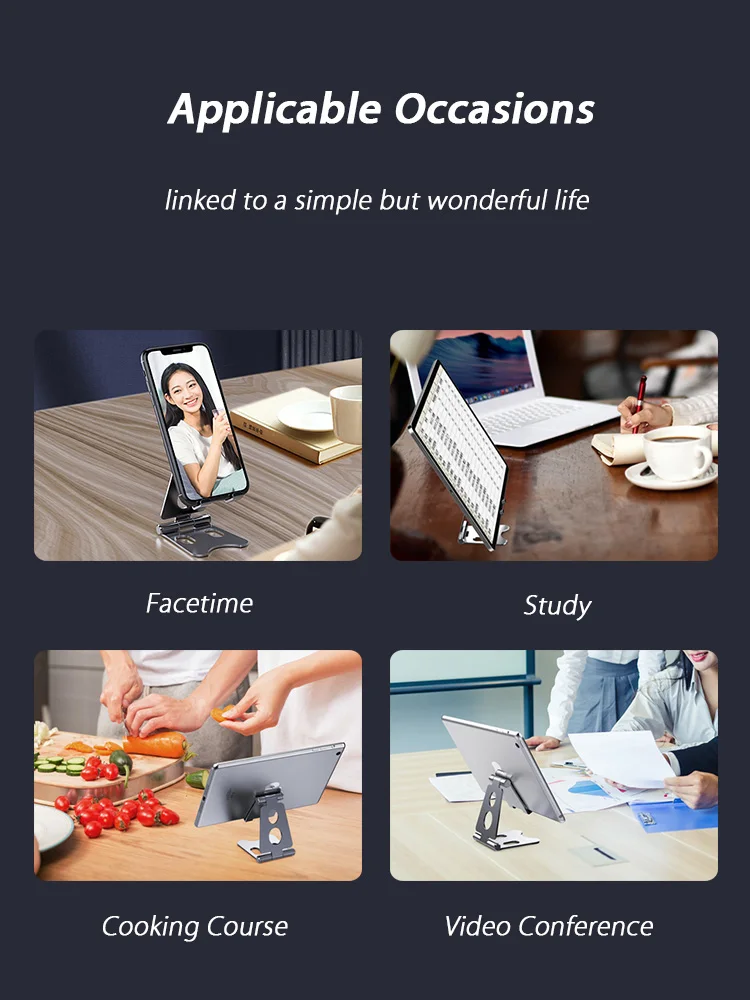 

Metal Foldable Phone Holder Desk Adjustable Aluminum Desktop Mobile Phones Stand Mount Support Table Bracket For Iphone Samsung