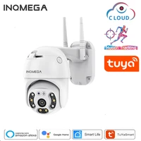 inqmega tuya ptz ip camera outdoor wifi 1080p and 3mp wireless security cam video auto tracking surveillance cctv white light