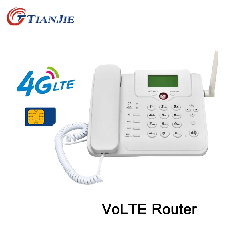 TianJie  4G VoLTE Wifi Router Wireless Landline Voice Call Router Hotspot Broadband Fixed Telephone With Sim Slot LAN Port