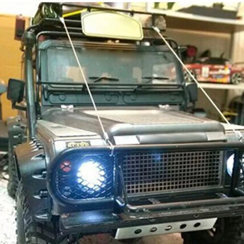 

2 Set RC Car Part: 1 Set Modified Parts Steel Rope & 1Pcs Super Bright 18LED 83mm Lights Bar