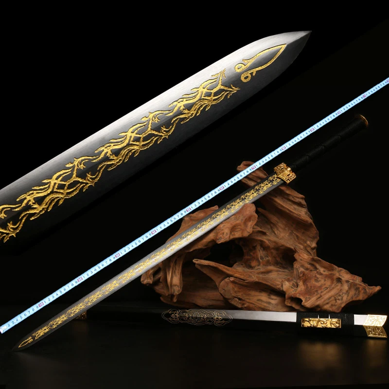 

Imitation of Chinese Han Dynasty Classical Sword and Black Carbon Steel Blade 108cm Town House to Ward Off Evil Spirits Gifts