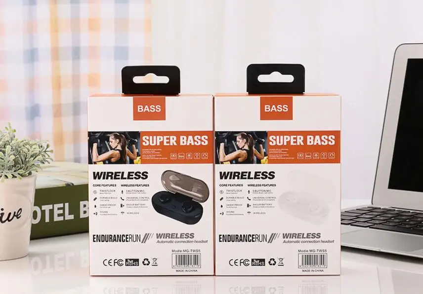 Tws 5 Спортивные Беспроводные наушники с Bluetooth интеллектуальная сенсорная tws