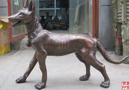  407 + 44 &quotогромная Западная скульптура бронзовая художественная немецкая овчарка