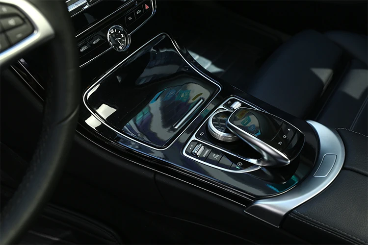 Для Mercedes Benz C класса GLC W205 C180L C200L C300 GLC260 15-17 автомобильные аксессуары черный блеск ABS Центральная панель управления