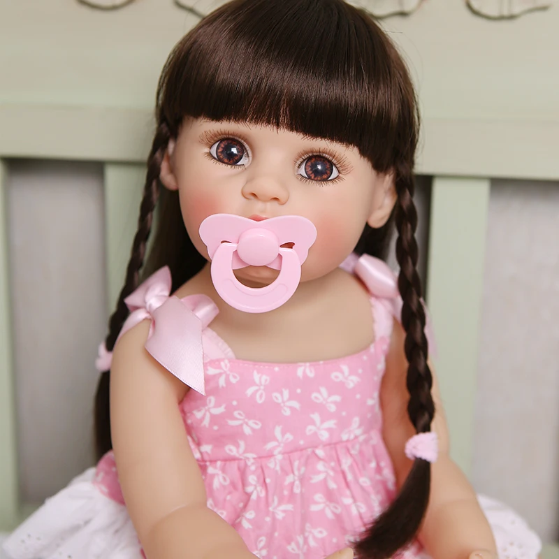 

56 см полный мягкий силиконовый корпус Reborn Baby Doll игрушки как живой для маленьких принцесс для малышей подарок на день рождения Мода bebe reborn Bonecas
