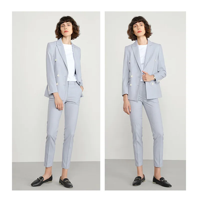 

Blue Peak Lapel Women PantSuits for Women Plus Size Custom Made Ladies Pantsuit Blazer+Pants for Work Pantsuit for Wedding Party