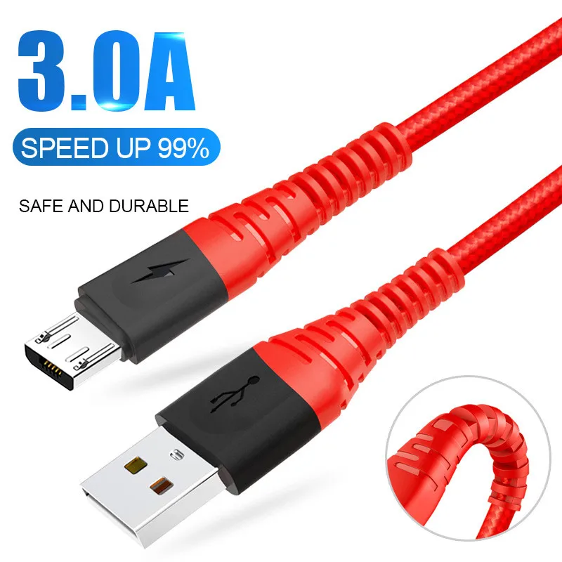 

3A USB Data Fast Charging Micro USB Cable for Samsung Xiaomi Redmi Note 5 Android Microusb 3M 2M Cable Fast Charge Cable Cord