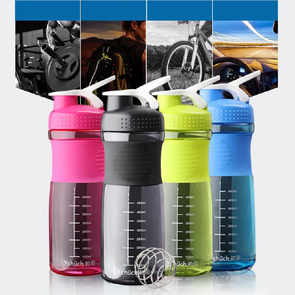 

Sports protein powder shake cup fitness water cup milkshake stirring cup scale portable kettle Classic Shaker Bottle