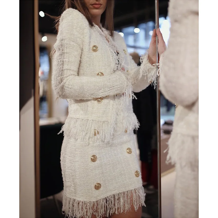 Новинка 2019 Модный женский комплект для подиума пальто с длинным рукавом и штаны