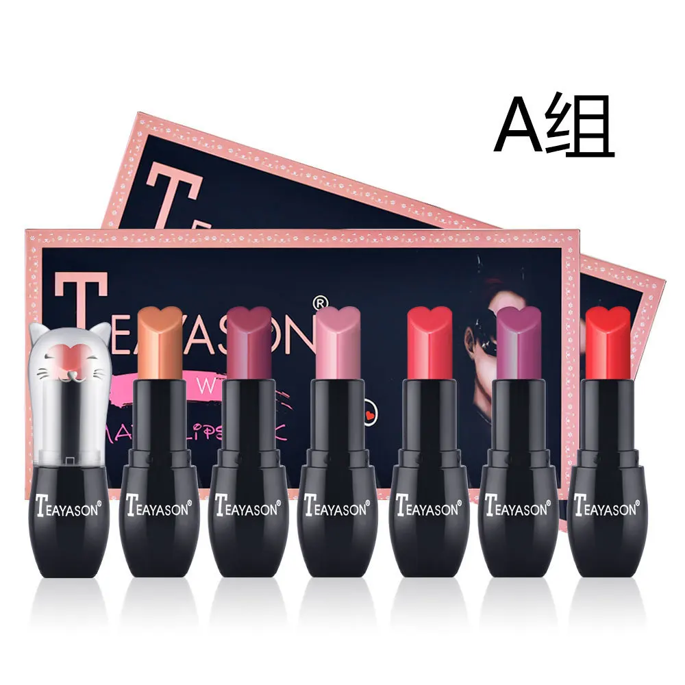 Красочный Макияж Губная помада набор 6 шт. с подарочной коробкой сердце губ Крем