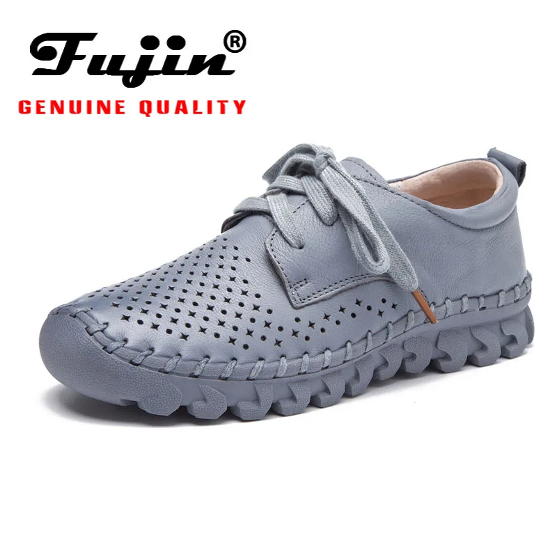 Fujin/брендовые мягкие женские лоферы из натуральной кожи на плоской подошве