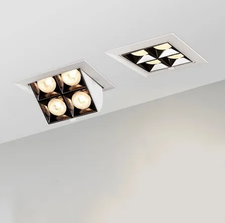 

Square Folding Recessed Dimmable COB LED Downlights 30W LED Ceiling Spot Lights Warm Cold White Background Lamps Indoor Lighting