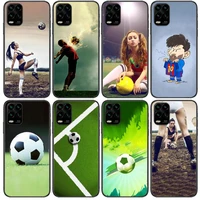 football cartoon phone case for xiaomi redmi note 11 10 9s 8 7 6 5 a pro t y1 anime black cover silicone back pre