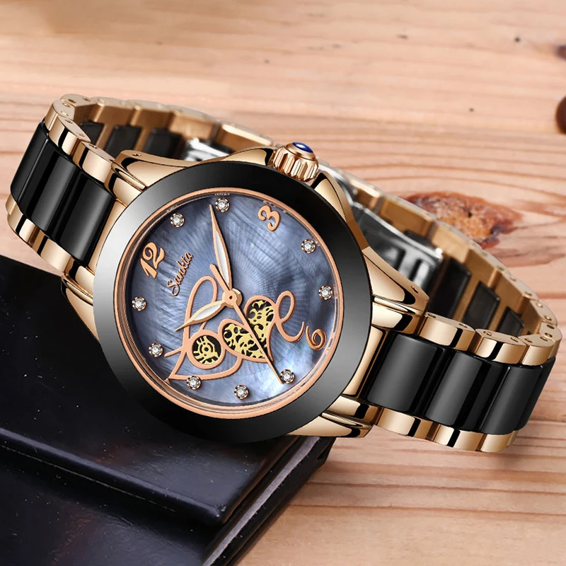 Часы наручные SUNKTA женские кварцевые люксовые брендовые Простые Модные