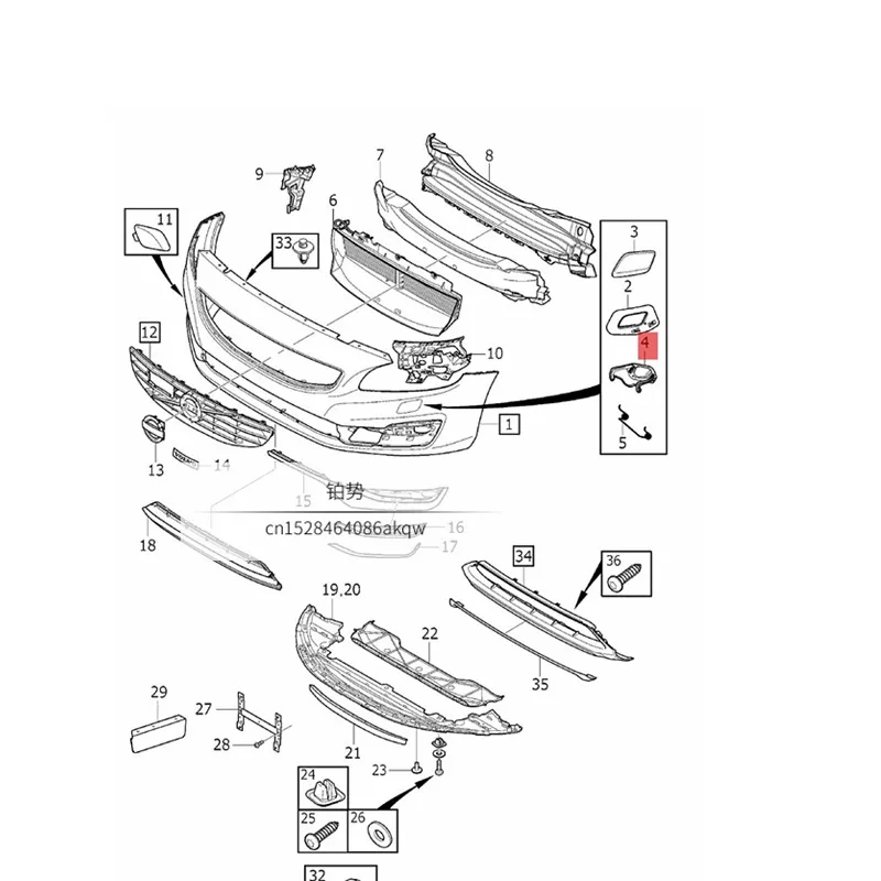 Кронштейн двигателя гидрораспылителя переднего бампера автомобиля 2014-vol voS60 S60 xc60