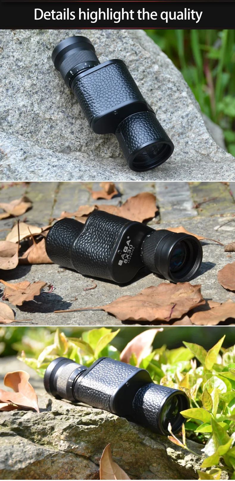 SAGA телескоп монокулярный HD 8x30 низкий уровень освещения ночного видения Spyglass Зрительная труба Охота Компактный высокой мощности русский классический
