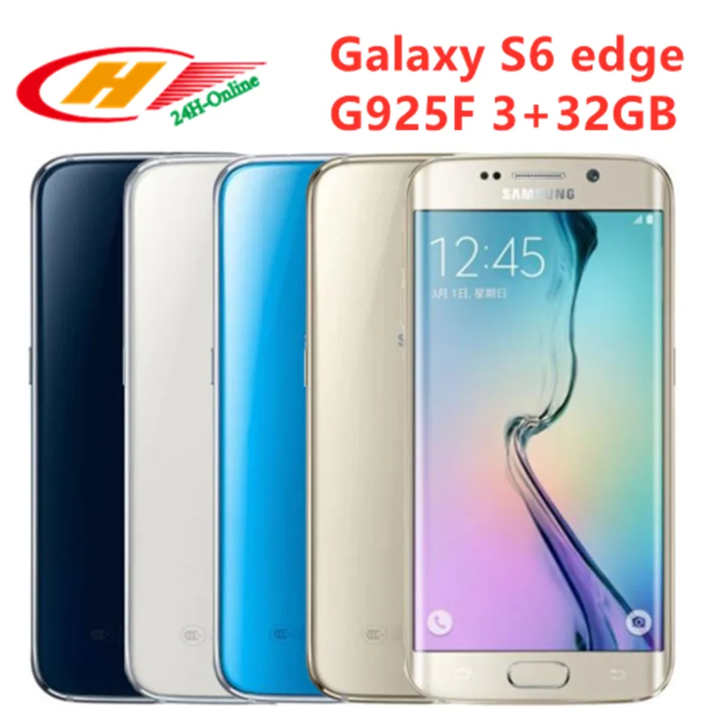 Разблокированный телефон samsung Galaxy S6 edge G925F LTE Восьмиядерный 5,1 дюймов NFC 3 Гб ram 32 Гб rom отпечаток пальца