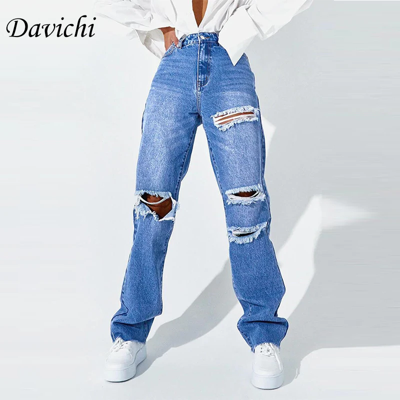 

Scratching Blue Woman Jeans Loose High Waist Daddy Pants Ripped Woman For Boyfriend Femme Mom Fashion Carrot Trousers Street