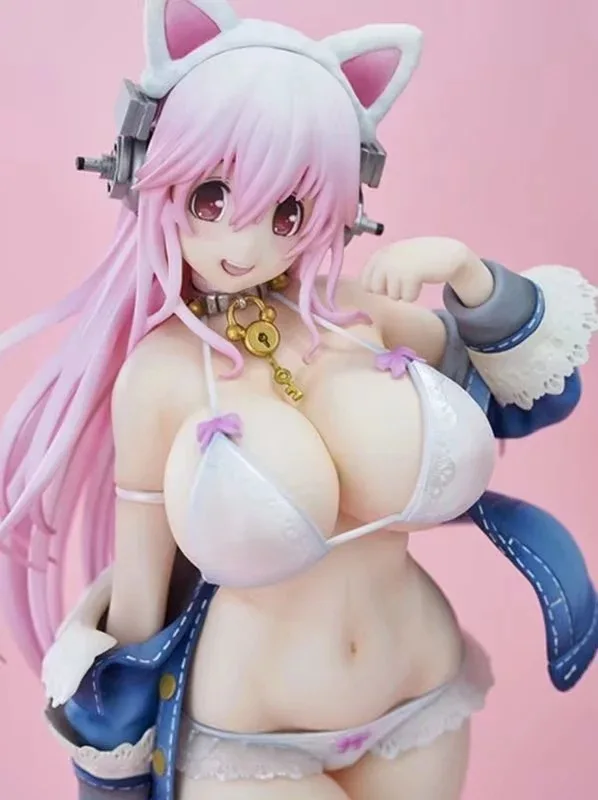 27 см Аниме Супер SONICO анимация Alphamax сексуальные девушки Sonico Белый Кот Ver. ПВХ