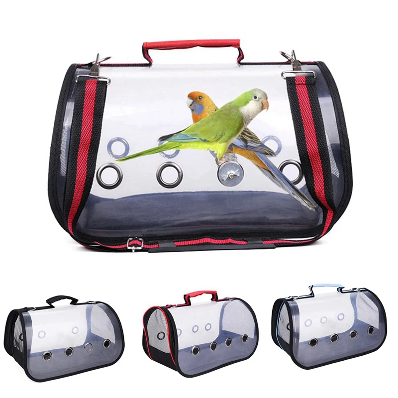 

Bird Carrier With Removable Wood Standing Bar Breathable Travel Cage Single Shoulder Pouch For Parrot 1