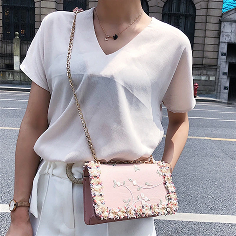 2020 трендовая женская сумка с кружевным цветком сумочка из искусственной кожи