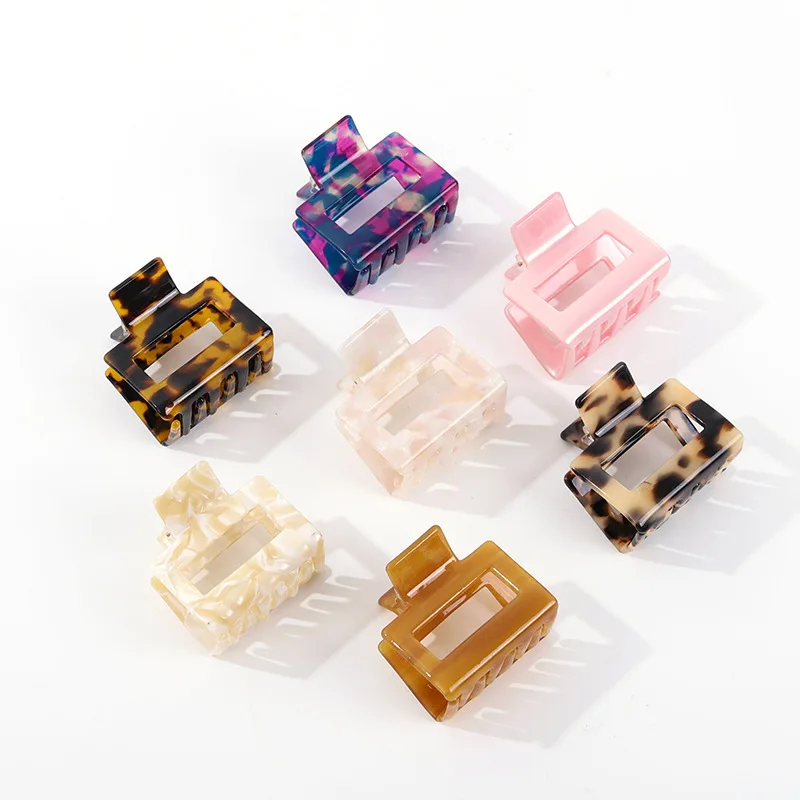 

European and American acetate plate hairpin women's retro clip French temperament square acrylic hair clip F7