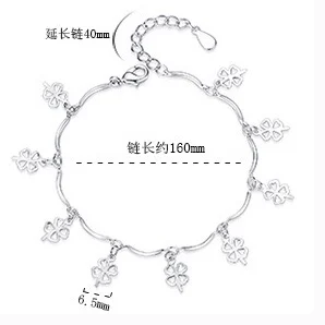 

925 Sterling Silver Bracelets & Bangles For Women Lovely Clover Bracelet pulseira
