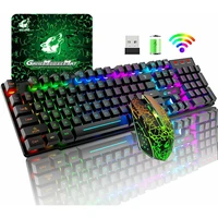 spash gaming keyboard combos mechanical feel rainbow led backlit usb keyboard and mouse set ergonomic for pc laptop computer