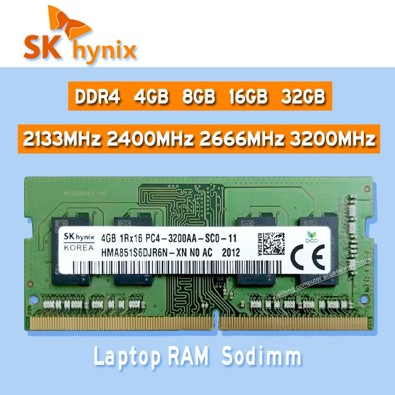 Оперативная память SK Hynix для ноутбука ddr4 4 ГБ 8 16 32 2133 МГц 2400 2666 3200 ОЗУ Sodimm pc4 4g8g16g32g