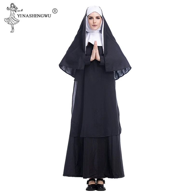 Взрослый религиозные благочестивые костюм священника монахини христианский