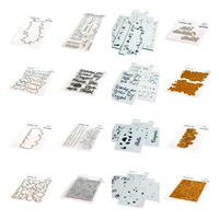 2021 new flower layering metal craft cutting dies clear stamps stencil hot foil diy scrapbooking photo album diary decorative