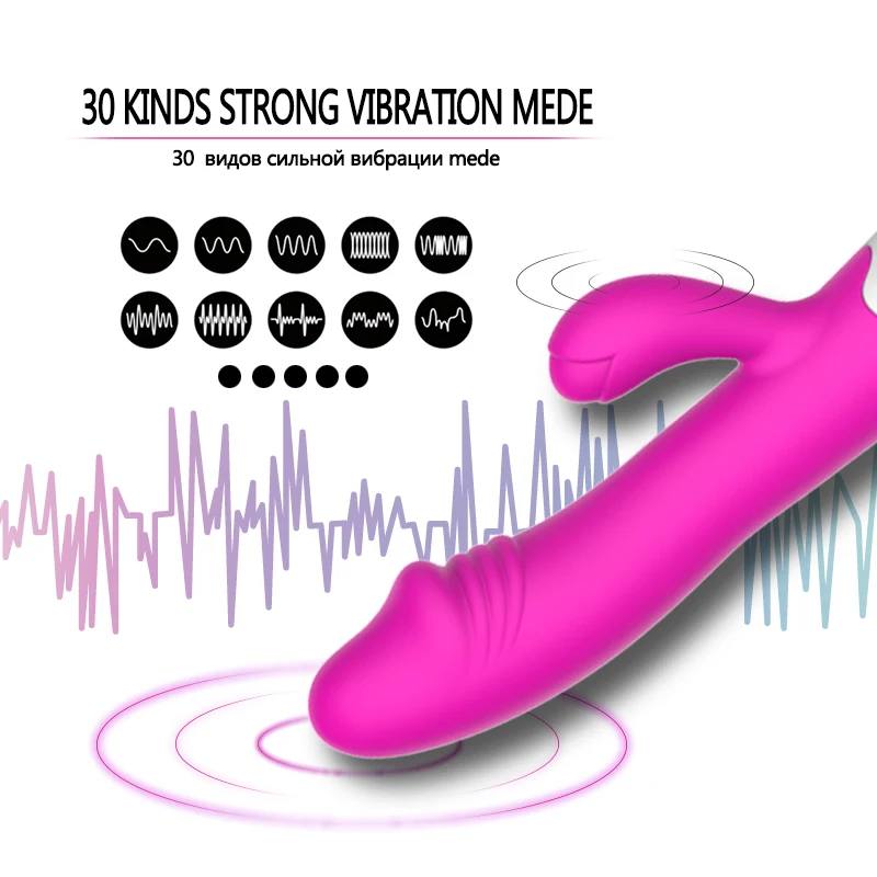 30 Speed Rabbit Vibrator Female Clitoral Stimulation Rechargable Realistic Dildo G Spot Magic Wand Adult Women Sex Toys | Красота и