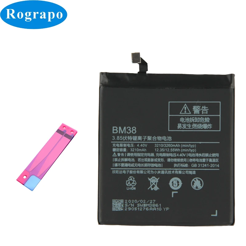 

New BM38 3210mAh Original Replacement Battery For Xiaomi Mi 4s Mi4s M4s BM 38 Cell Mobile Phone Batteries