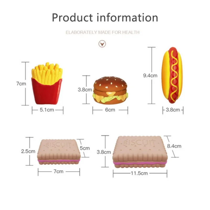 Натуральный латекс жевательные игрушки гамбургер формы Еда писклявые звуковые