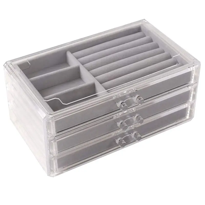 

Jewelry Storage Box Transparent Earrings Earrings Ring Small Jewelry Simple Multi-Frame Acrylic Storage Box