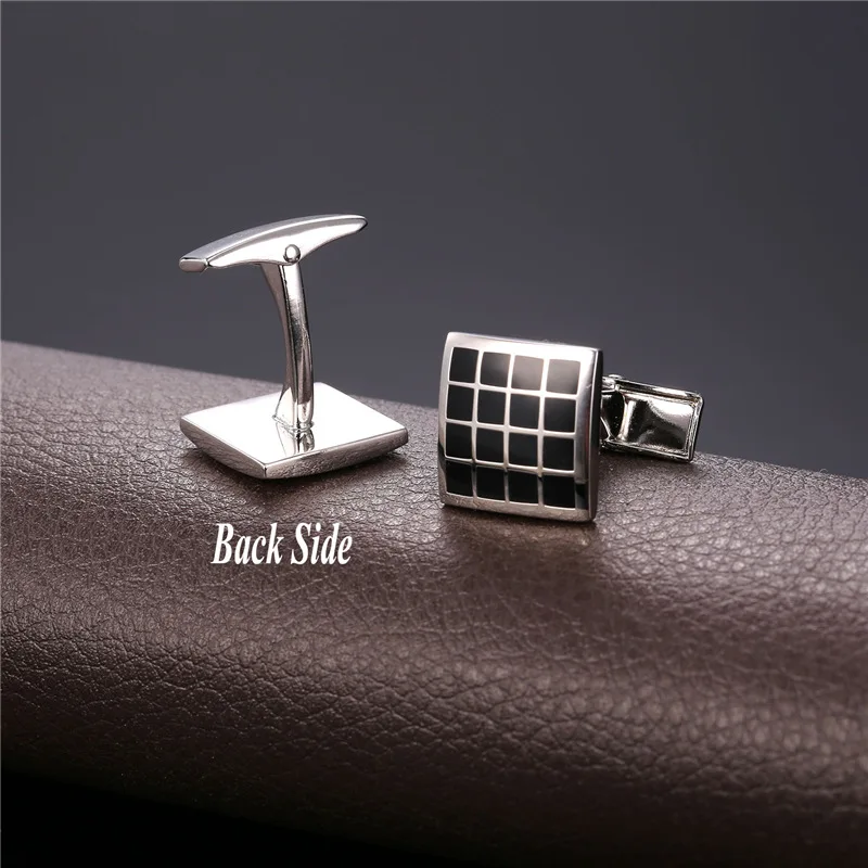 Collare черные запонки в клеточку высокого качества с эмалью желтого золота/браслет