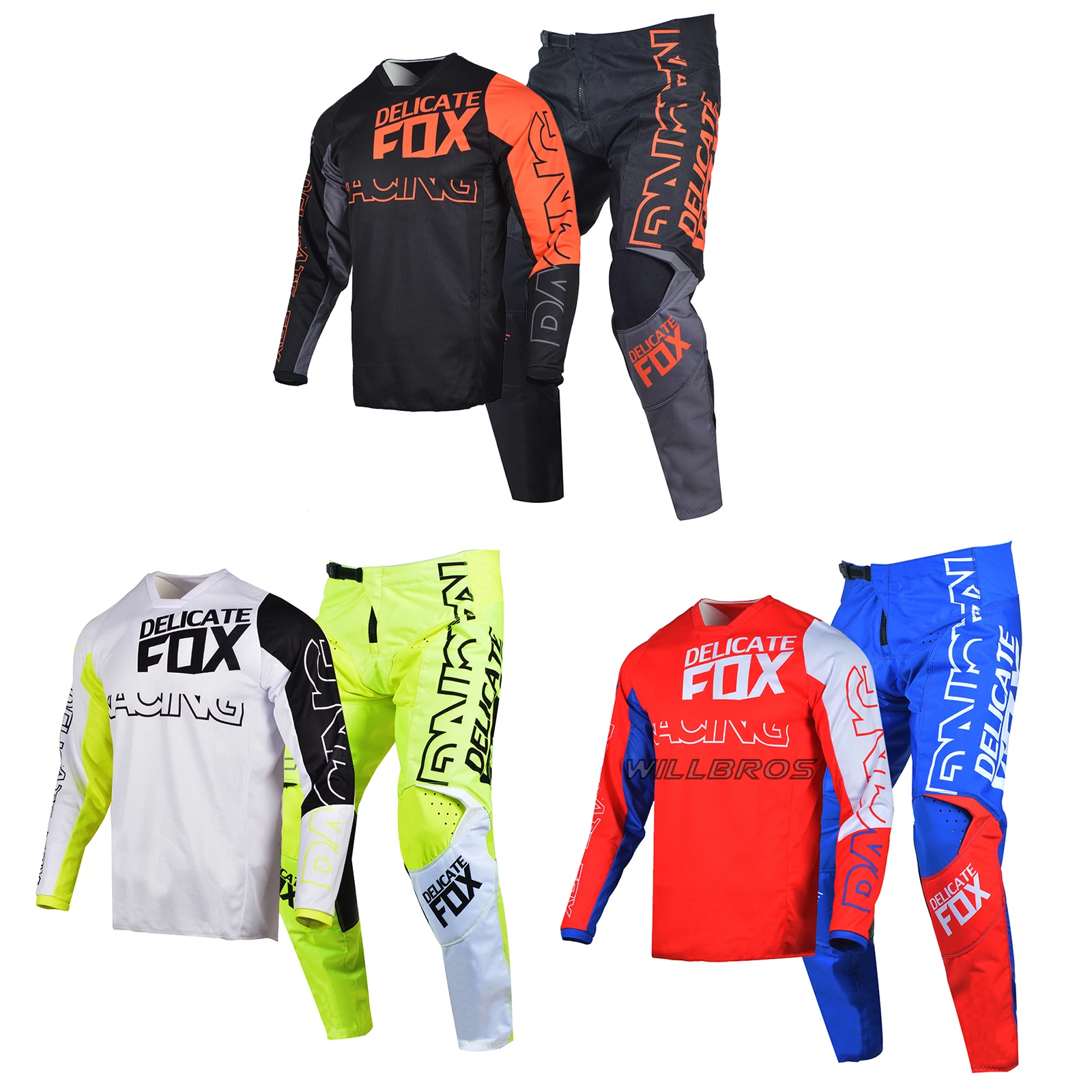 Delicate Fox 180 Skew Gear Set Motocross Jersey Pants MX BMX Bike Offroad Kits Street Moto Suit Men