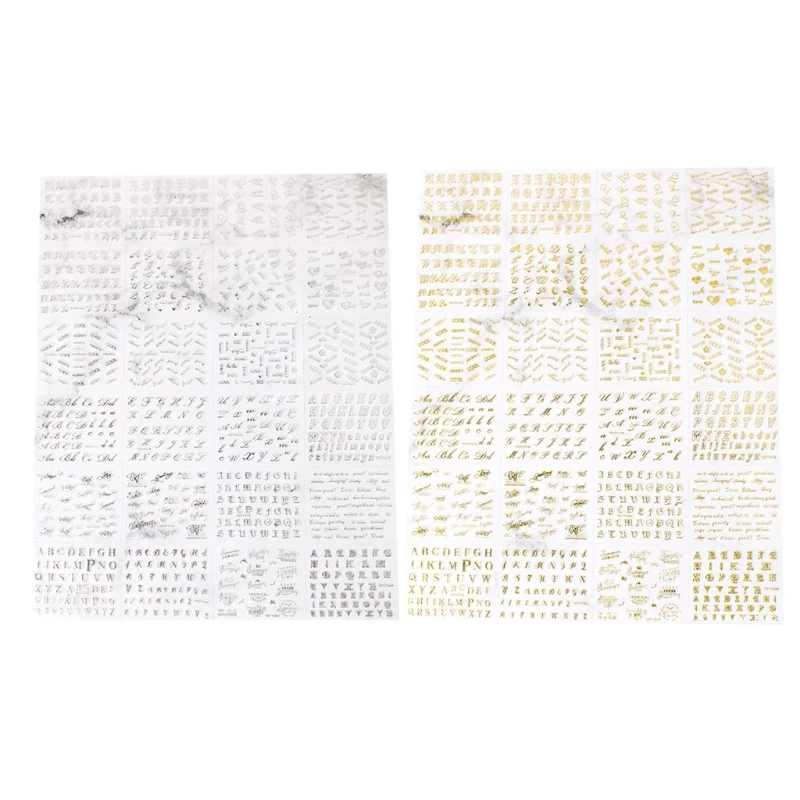 

24Pcs Gold Foil Metallic English Letters Wishes Words Sticker Kit Copper Motive Power Letters Resin Decor Jewlery Making