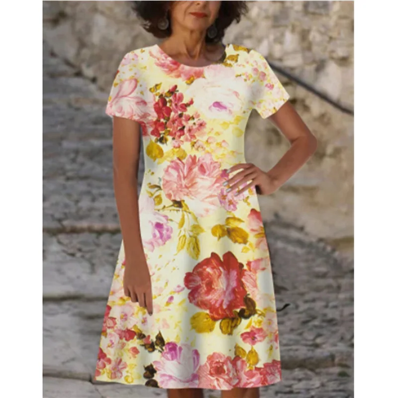 

Богемное летнее платье в винтажном стиле для женщин с коротким рукавом элегантное миди с животным принтом Открытое платье без рукавов своб...