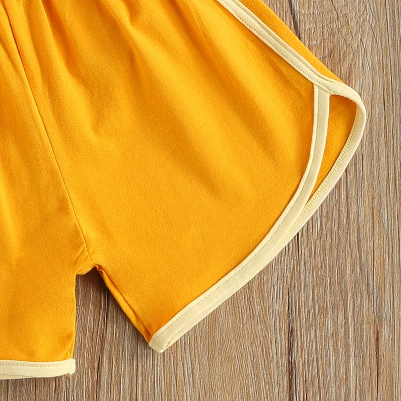 

1-5Y Unisex Boy Girl Round Collar Short Sleeve Pullover T-shirt Top+High Waist Shorts for Summer Kids Suit 2 Pieces Children Set