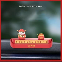 lucky cat temporary parking card fortune cat license plate temporary stop sign phone number plate hidden switch car accessories