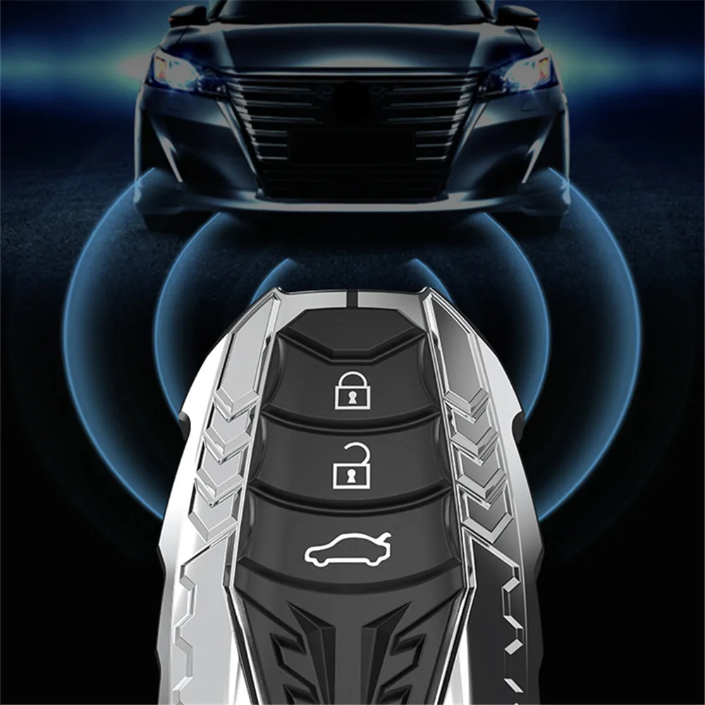 New Zinc Alloy Car Remote Key Case Cover Fob Holder Bag For 2019 Toyota Corolla Camry Avalon Prius Hatchback CHR Accessories | Автомобили
