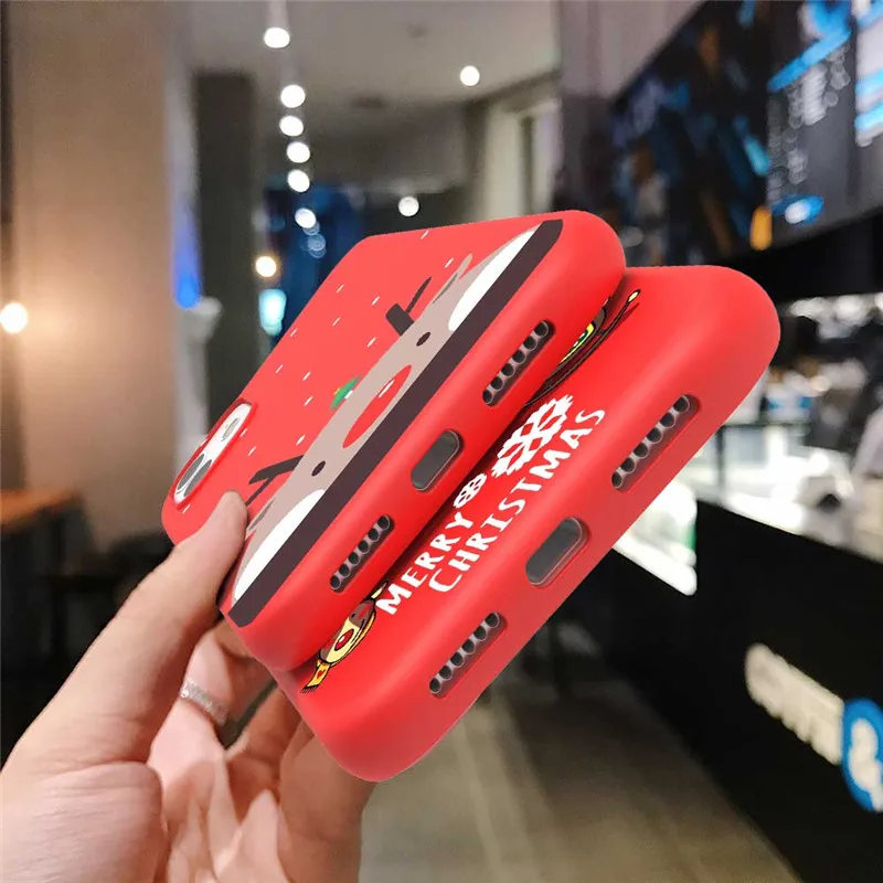 Cute Cartoon Christmas Tree Santa Claus Pattern Phone Case For iPhone 13 12 11 Pro Max XR XS Max 7 8 Plus SE 2020 Soft TPU Cover