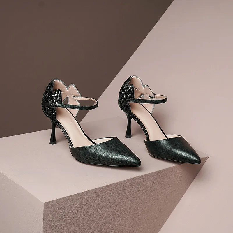TXCNMB 2020 fashion Genuine leather Women Pumps Heeled Shoes Nude Pointed Toe Sexy High Heel Stiletto Heels Ladies | Обувь