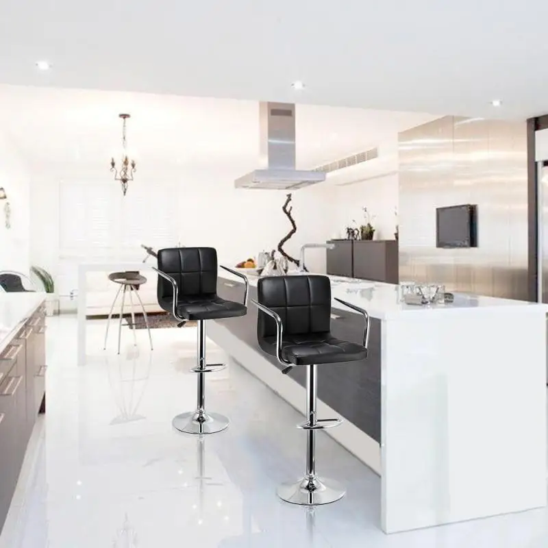 Современный модный барный стул из мягкой искусственной кожи регулируемый