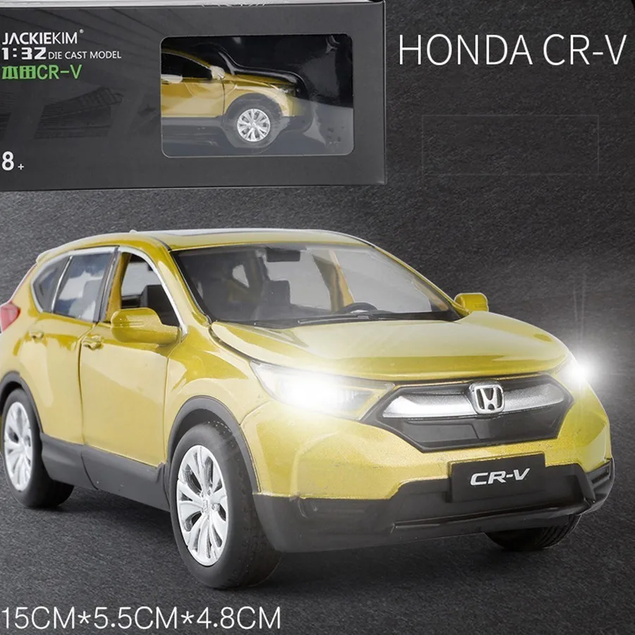 

1:32 15cm Honda CRV Alloy Diecast Scale Car Model Toy High Simulation Pull Back Metal Models 6 Doors Opened with Sound Light