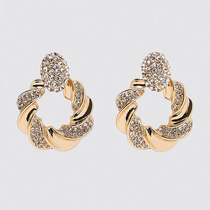 JURAN ZA, новая мода, геометрические висячие серьги с кристаллами,, Boho, ручной работы, висячие серьги для женщин, ювелирное изделие, подарок